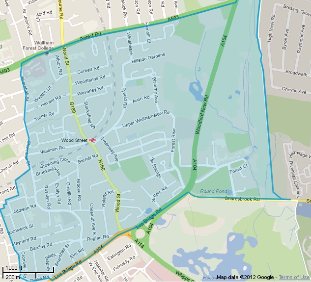 Map of Wood Street ward