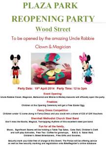 Plaza park reopening poster