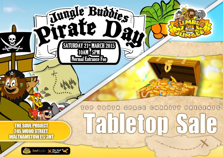 Poster for pirate day and table top sale