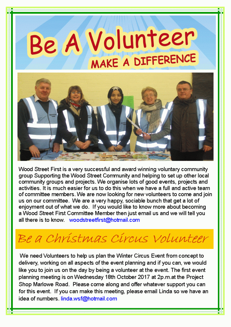 Volunteers Needed Oct 17