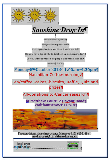 Coffee Morning 8 Oct 18